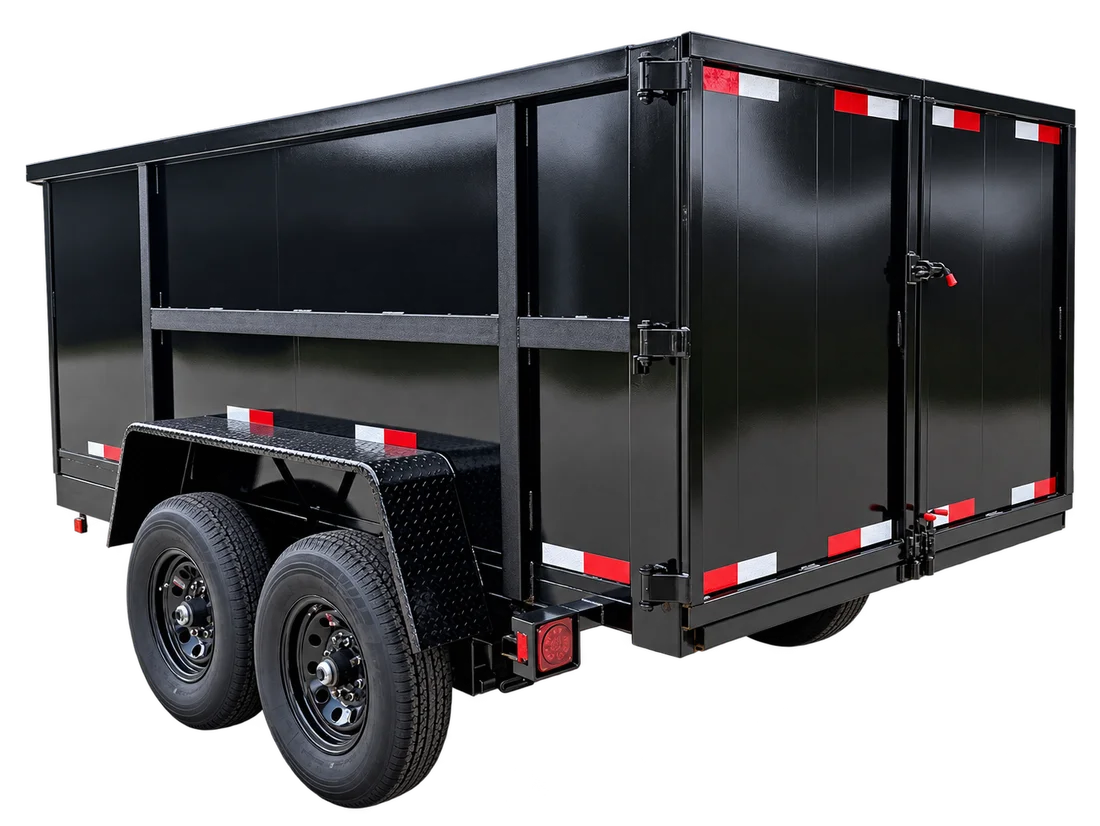 Your Army Logistics black tandem-axle trailer